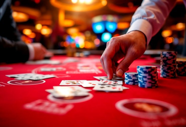 Studio live-dealer mpo pelangi dengan streaming HD dan multi-kamera untuk permainan blackjack